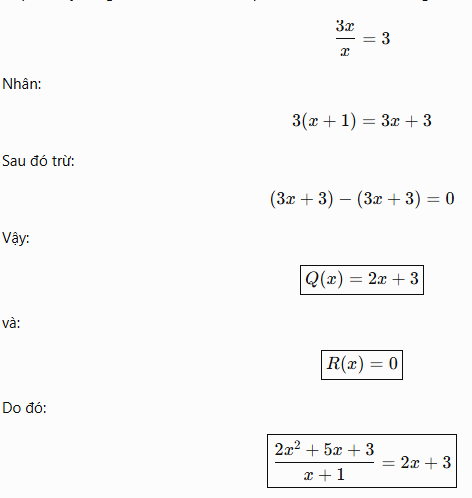 Phương pháp chia đa thức bằng phương pháp chia dài (Polynomial Long Division)